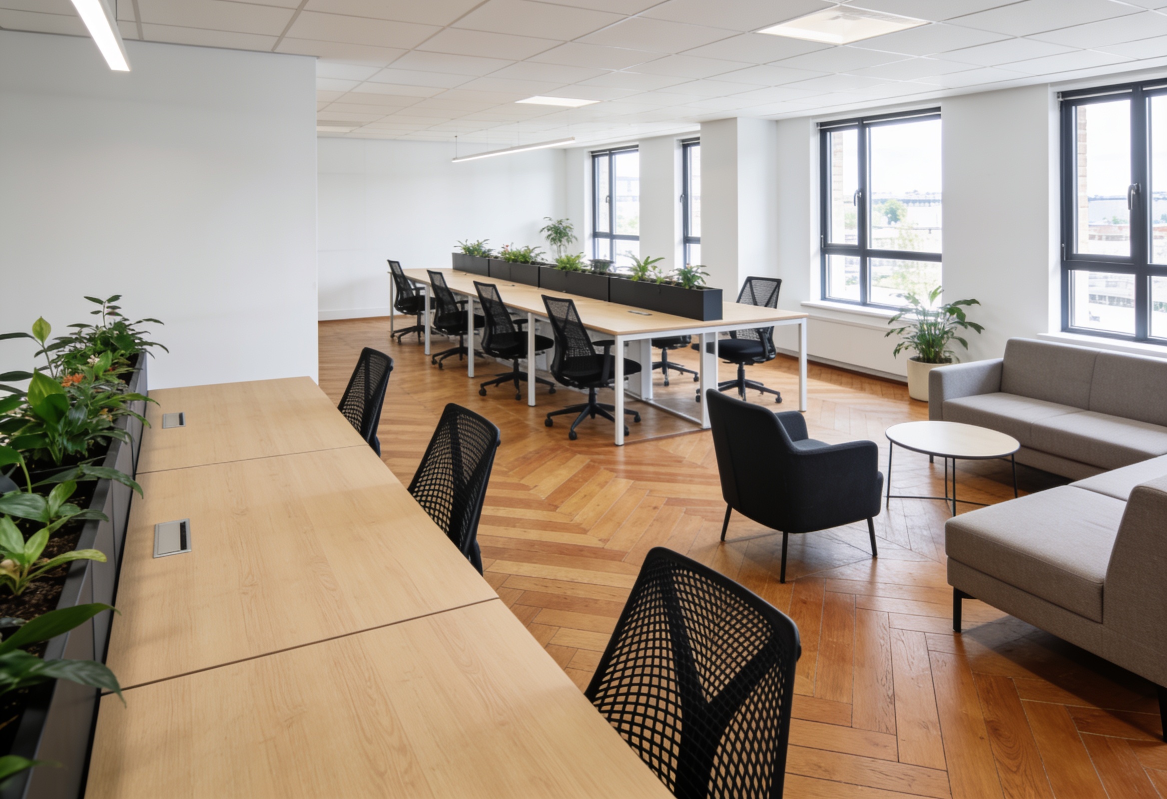 Espacio de coworking equipado