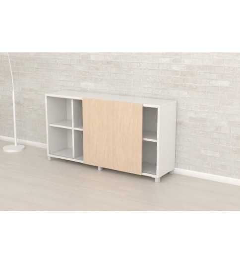 Estantería de oficina de celdas 8 huecos con puerta corredera Estantería de oficina de celdas 8 huecos con puerta corredera