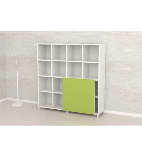 Estantería de celdas 16 huecosy puerta corredera Estantería de celdas 16 huecosy puerta corredera