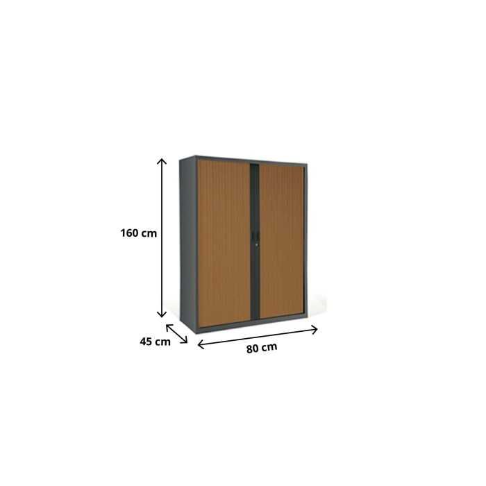 Armario de oficina metálico de persiana Altura 160 cm Ancho 80-100-120 cm Armario de oficina metálico de persiana Altura 160 cm Ancho 80-100-120 cm
