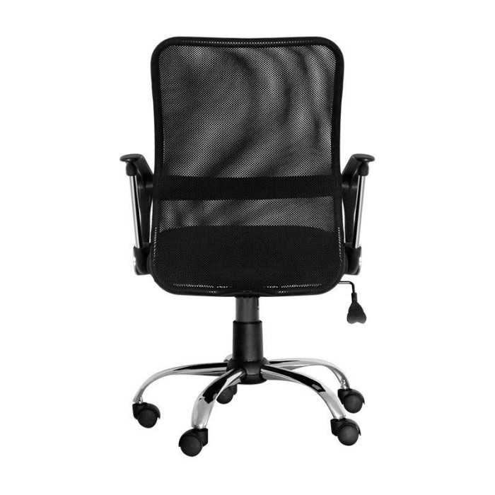 Silla de oficina KUSS, respaldo bajo en malla, brazos fijos, color negro Silla de oficina KUSS, respaldo bajo en malla, brazos fijos, color negro