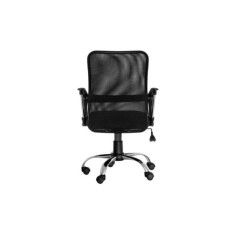 Silla de oficina KUSS, respaldo bajo en malla, brazos fijos, color negro