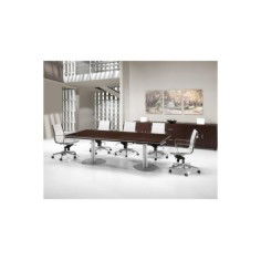 Mesa reunión rectangular COLINA con bases cilíndricas de Euromof