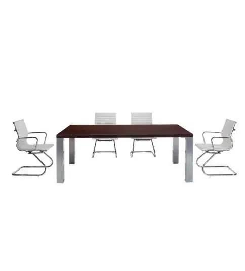 Mesa reunión rectangular SELVA estructura 4 patas metálicas