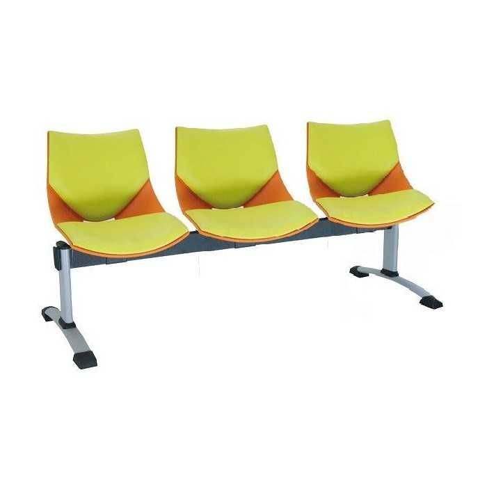 Bancada modelo Shell tapizada de 3 plazas