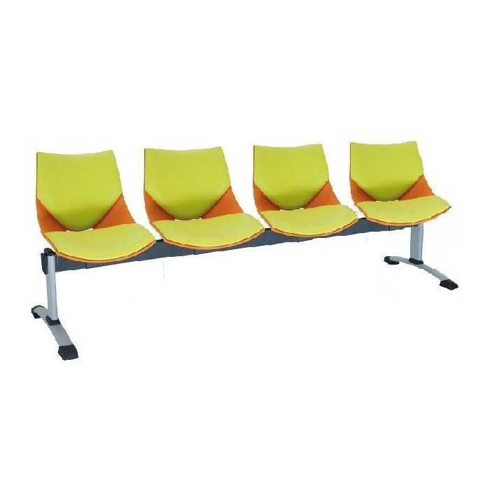 Bancada modelo Shell tapizada de 4 plazas