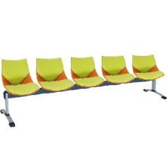 Bancada modelo Shell tapizada de 5 plazas