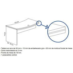Mesa de despacho CIMA con ala serie MOB