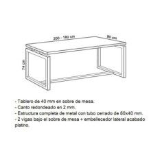 Mesa recta dirección VALLE con ala izquierda
