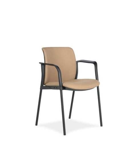 Silla confidente AZAHARA 6, estructura 4 patas negras, brazos fijos Silla confidente AZAHARA 6, estructura 4 patas negras, brazos fijos