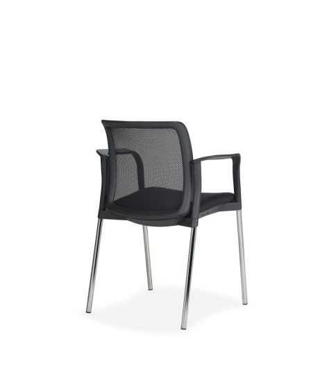 Silla confidente AZAHARA 8, respaldo malla, brazos fijos, 4 patas Silla confidente AZAHARA 8, respaldo malla, brazos fijos, 4 patas