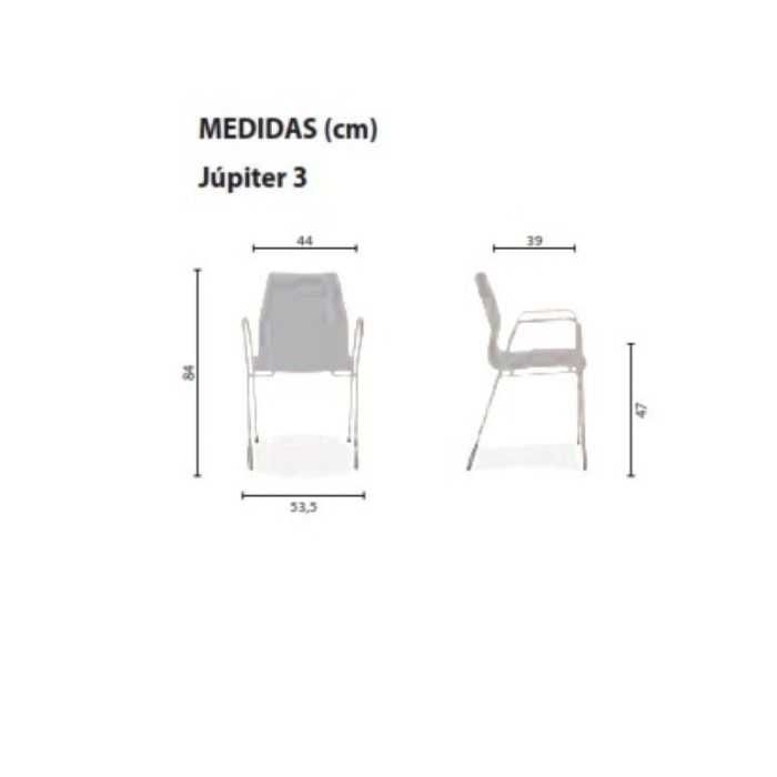 Silla confidente JÚPITER 3, estructura 4 patas, brazos fijos, tapizada Silla confidente JÚPITER 3, estructura 4 patas, brazos fijos, tapizada