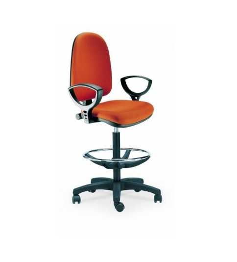 Taburete de oficina giratorio con ruedas HERNAN 1, brazos fijos Taburete de oficina giratorio con ruedas HERNAN 1, brazos fijos