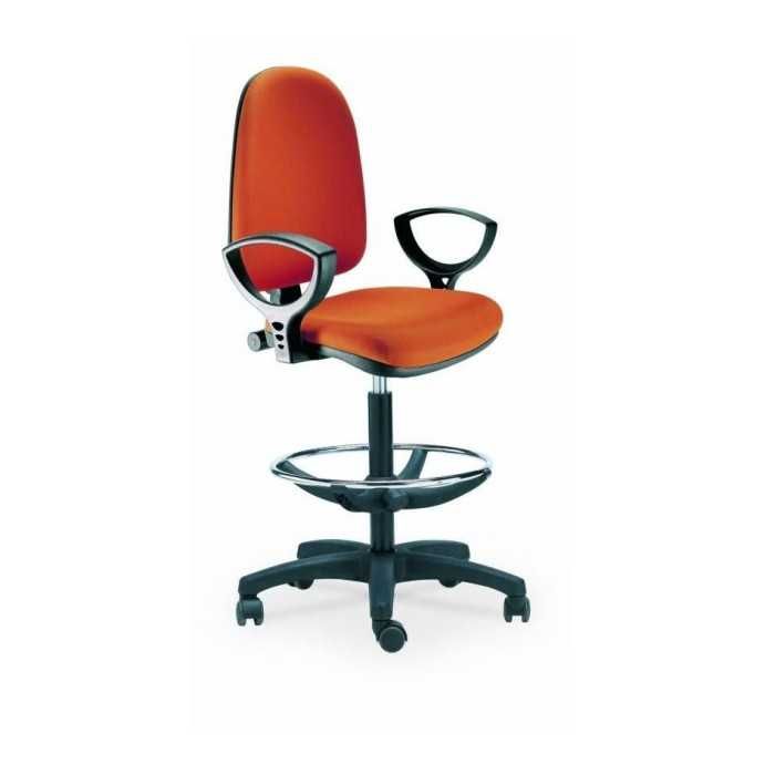 Taburete de oficina giratorio con ruedas HERNAN 1, brazos fijos Taburete de oficina giratorio con ruedas HERNAN 1, brazos fijos