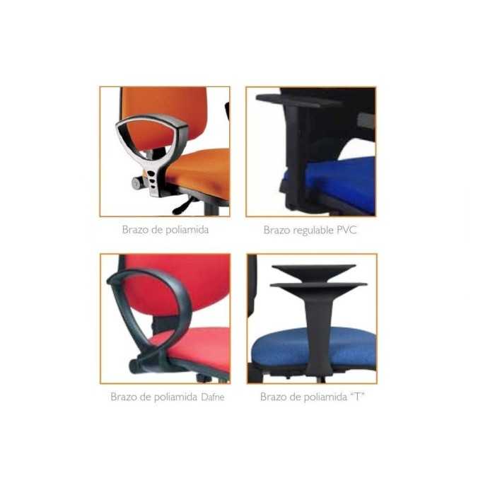 Taburete de oficina giratorio con ruedas HERNAN 2, con brazos Taburete de oficina giratorio con ruedas HERNAN 2, con brazos