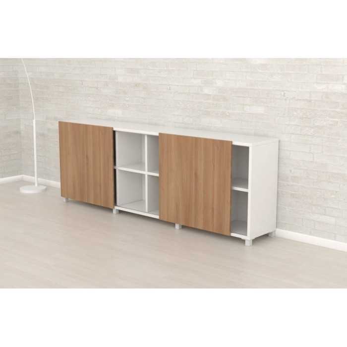 Estantería de celdas 2 puertas correderas y 12 huecos