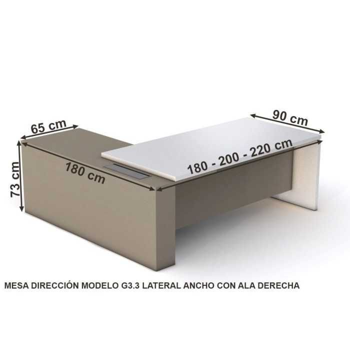 Mesa de despacho SERIE G3.3 lateral ancho con ala derecha de Jgorbe