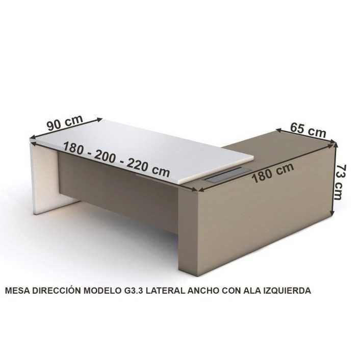 Mesa de despacho SERIE G3.3 lateral ancho con ala izquierda de Jgorbe