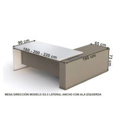 Mesa de despacho SERIE G3.3 lateral ancho con ala izquierda de Jgorbe