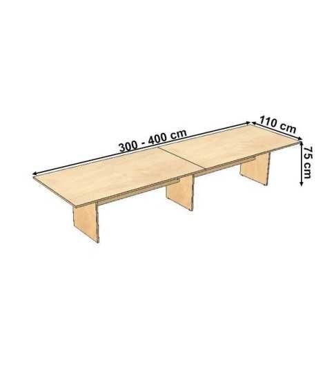 Mesa reuniones Zafiro doble rectangular panel ancho 300 o 400 cm Mesa reuniones Zafiro doble rectangular panel ancho 300 o 400 cm