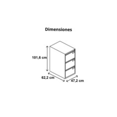 Archivador Merch3 metálico 3 cajones