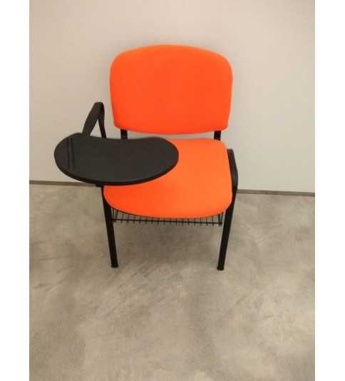 Silla ISO tapizada con pala abatible y rejilla portalibros Silla ISO tapizada con pala abatible y rejilla portalibros