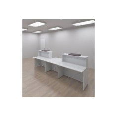Mostrador recepción BASIC 340 cm blanco con sobremostrador color configurable Mostrador recepción BASIC 340 cm blanco con sobremostrador color configurable