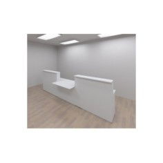 Conjunto mostrador recepción BASIC recto blanco de 340 CM, módulo minusválidos Conjunto mostrador recepción BASIC recto blanco de 340 CM, módulo minusválidos
