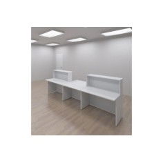 Conjunto mostrador recepción BASIC recto blanco de 340 CM, módulo minusválidos Conjunto mostrador recepción BASIC recto blanco de 340 CM, módulo minusválidos
