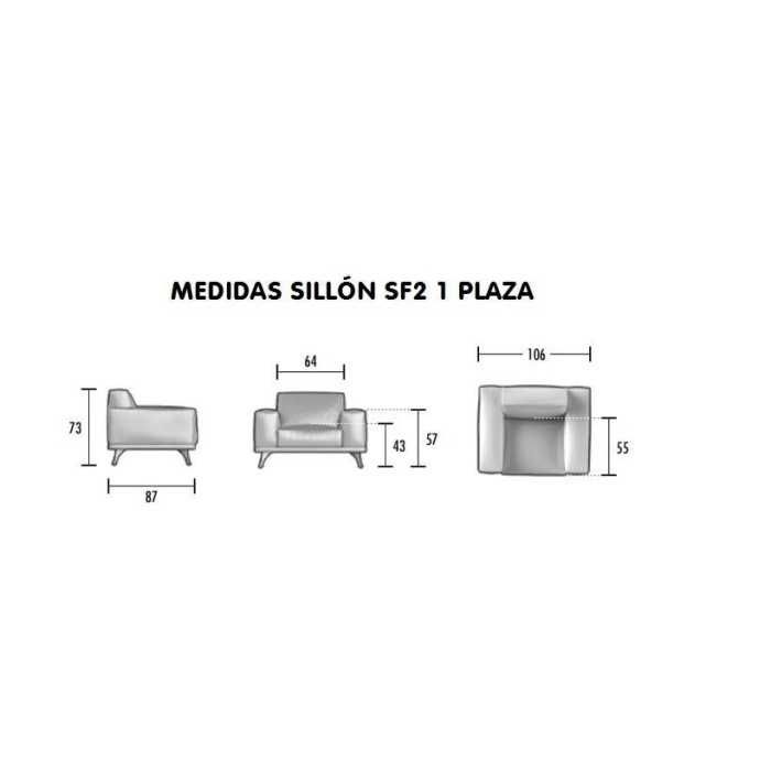 Silla sala de espera SF2 1 plaza con brazos acolchados
