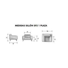 Silla sala de espera SF2 1 plaza con brazos acolchados