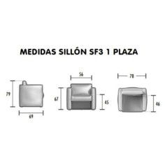 Sillón salas de espera tapizado modelo SF3 1 plaza