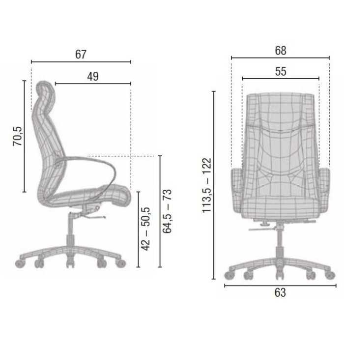 Sillón de oficina ROA de Mobel Linea, gran acolchado, basculante, Polipiel Beige