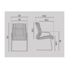 Sillón confidente ROA 1, estructura balancín, brazos fijos tapizados, piel o polipiel Sillón confidente ROA 1, estructura balancín, brazos fijos tapizados, piel o polipiel
