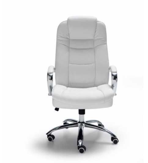 Sillón de oficina TOLEDO acolchado de gran grosor en ecopiel, base de aluminio, polipiel blanco Sillón de oficina TOLEDO acolchado de gran grosor en ecopiel, base de aluminio, polipiel blanco