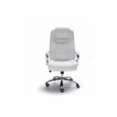 Sillón de oficina TOLEDO acolchado de gran grosor en ecopiel, base de aluminio, polipiel blanco Sillón de oficina TOLEDO acolchado de gran grosor en ecopiel, base de aluminio, polipiel blanco