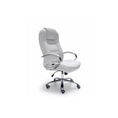Sillón de oficina TOLEDO acolchado de gran grosor en ecopiel, base de aluminio, polipiel blanco Sillón de oficina TOLEDO acolchado de gran grosor en ecopiel, base de aluminio, polipiel blanco