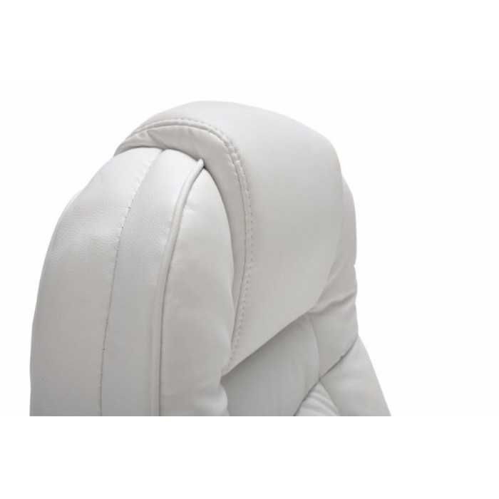 Sillón de oficina TOLEDO acolchado de gran grosor en ecopiel, base de aluminio, polipiel blanco