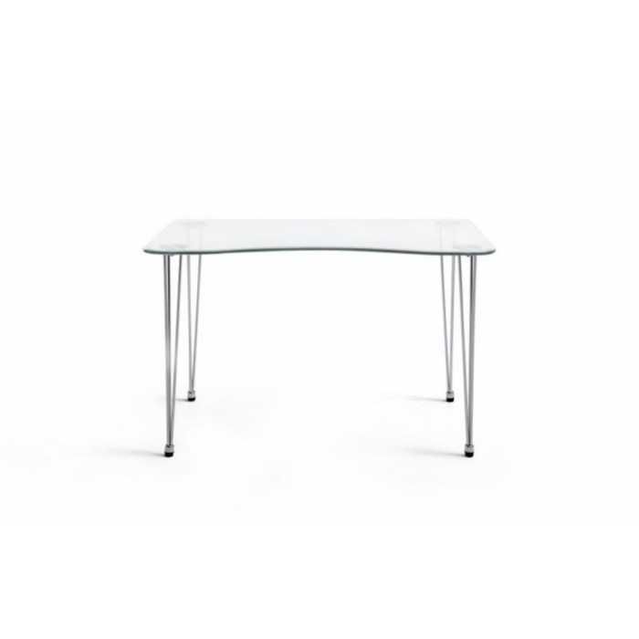 Mesa de cristal RITUAL, estructura 4 patas varilla de acero, medida 120x70 cm