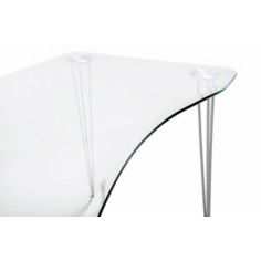 Mesa de cristal RITUAL, estructura 4 patas varilla de acero, medida 120x70 cm