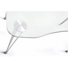 Mesa de cristal RITUAL, estructura 4 patas varilla de acero, medida 120x70 cm