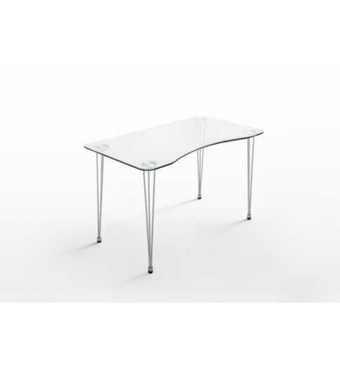 Mesa de cristal RITUAL, estructura 4 patas varilla de acero, medida 120x70 cm Mesa de cristal RITUAL, estructura 4 patas varilla de acero, medida 120x70 cm