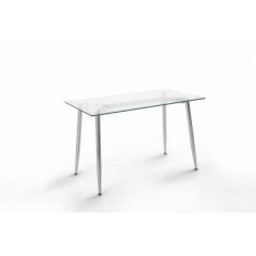 Mesa de cristal TTIGA, estructura perimetral de acero, medida 120x70 cm