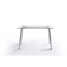 Mesa de cristal TTIGA, estructura perimetral de acero, medida 120x70 cm