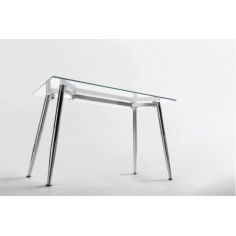 Mesa de cristal TTIGA, estructura perimetral de acero, medida 120x70 cm