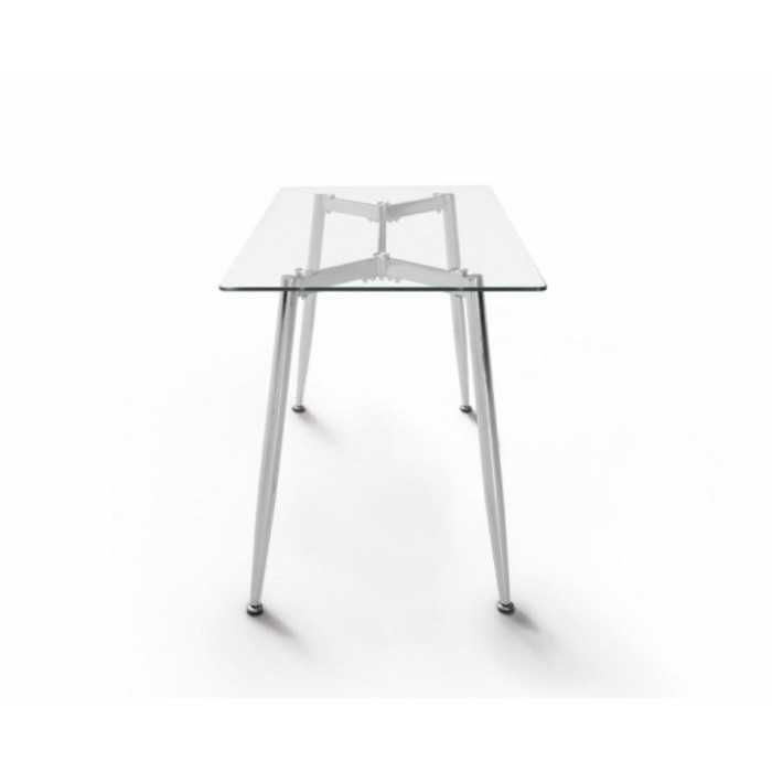 Mesa de cristal TTIGA, estructura perimetral de acero, medida 140x80 cm