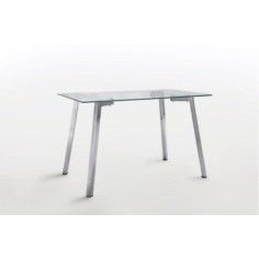 Mesa de cristal DENVER, estructura 4 patas, medida 140x80 cm
