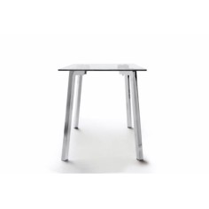 Mesa de cristal DENVER, estructura 4 patas, medida 140x80 cm