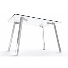 Mesa de cristal DENVER, estructura 4 patas, medida 140x80 cm