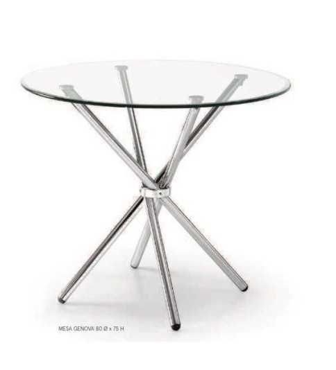 Mesa de cristal GOLUM, reuniones, redonda, patas entrelazadas, medida 90 cm Mesa de cristal GOLUM, reuniones, redonda, patas entrelazadas, medida 90 cm
